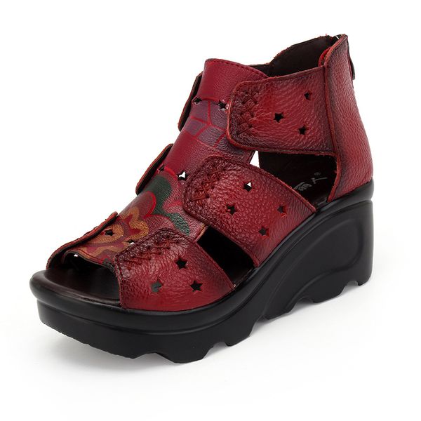 2020 new woman summer leather vintage sandals zip casual women shoes retro flower female wedges ladies platform shoes, Black
2020 new woman summer leather vintage sandals zip casual women shoes retro flower female wedges ladies platform shoes, Black