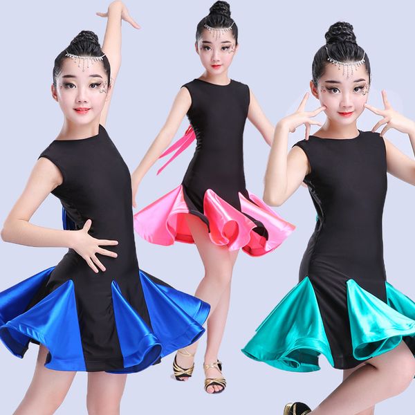 children's latin dance skirt children's dance piece dress girls grading competition clothing girl art test clothes, Black;red
children's latin dance skirt children's dance piece dress girls grading competition clothing girl art test clothes, Black;red
