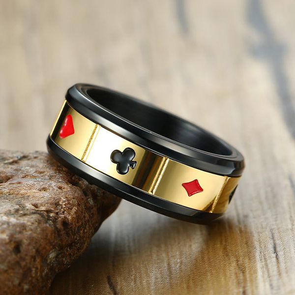 8 мм spinner кольцо из нержавеющей стали черного цвета лаки игральных карт poker мужские аксессуары, Golden;silver
8 мм spinner кольцо из нержавеющей стали черного цвета лаки игральных карт poker мужские аксессуары, Golden;silver