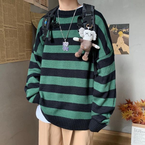 private bucket men stripped casual used trui men korean collage retrieve trui male o-neck oversize fashions, White;black
private bucket men stripped casual used trui men korean collage retrieve trui male o-neck oversize fashions, White;black