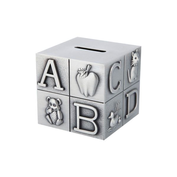 abc alphabet block piggy bank for baby engraved zinc alloy metal saving money box coin bank room decoration pewter brush finish
abc alphabet block piggy bank for baby engraved zinc alloy metal saving money box coin bank room decoration pewter brush finish