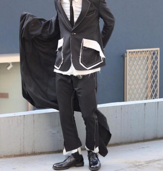 xs-5xl new 2020 men's clothing hair stylist catwalk irregular fashion splicing suit coat plus size costumes, White;black
xs-5xl new 2020 men's clothing hair stylist catwalk irregular fashion splicing suit coat plus size costumes, White;black
