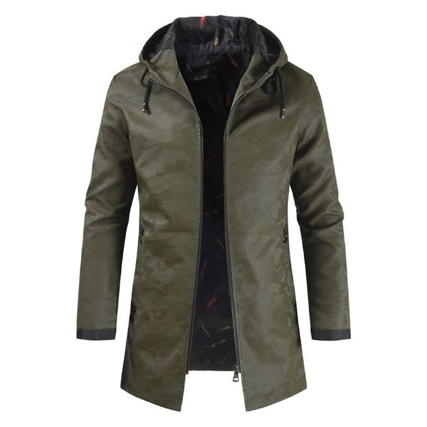 feitong men's leather hooded jacket 2019 autumn and winter long-sleeved men coat solid color slim long pu leather jacket outwear, Black;brown
feitong men's leather hooded jacket 2019 autumn and winter long-sleeved men coat solid color slim long pu leather jacket outwear, Black;brown
