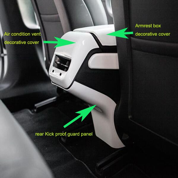 1 centre armrest decorative cover+1 rear air condition vent decorative cover+1 rear kick proof guard panel for tesla model3 model 3
1 centre armrest decorative cover+1 rear air condition vent decorative cover+1 rear kick proof guard panel for tesla model3 model 3