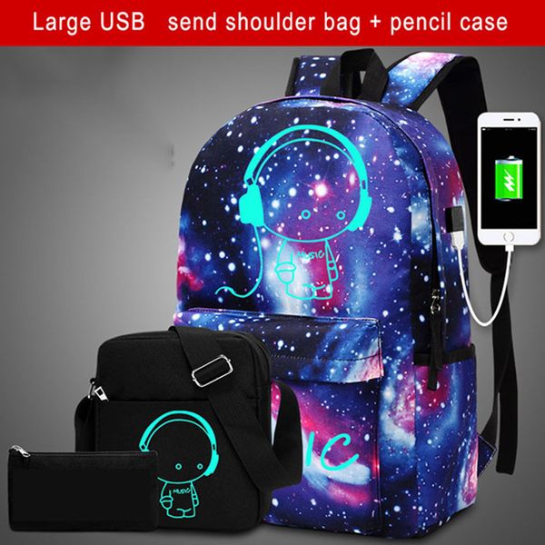 3pc fashion luminous school bags backpack for boy girls starry sky children student schoolbag lapbackpacks with usb charging
3pc fashion luminous school bags backpack for boy girls starry sky children student schoolbag lapbackpacks with usb charging