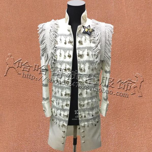 long clothes men suits designs homme terno stage costumes for singers coats men sequins blazer dance star style black red white, White;black
long clothes men suits designs homme terno stage costumes for singers coats men sequins blazer dance star style black red white, White;black