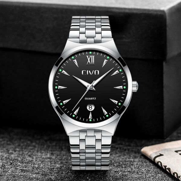 civo watch men waterproof analogue luminous watches stainless steel business casual quartz watch male clock, Slivery;brown
civo watch men waterproof analogue luminous watches stainless steel business casual quartz watch male clock, Slivery;brown