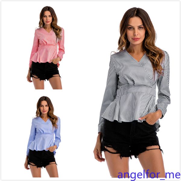 v-образный вырез проверено рубашка длинные рукава, White 
v-образный вырез проверено рубашка длинные рукава, White