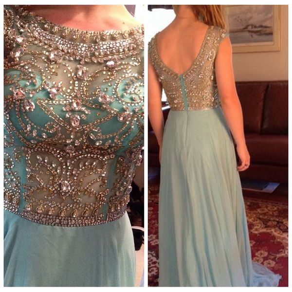 2019 bling bling crystal beaded a-line prom dresses chiffon sweep train long special occasion party gowns vestidos de soiree cheap, Black 
2019 bling bling crystal beaded a-line prom dresses chiffon sweep train long special occasion party gowns vestidos de soiree cheap, Black