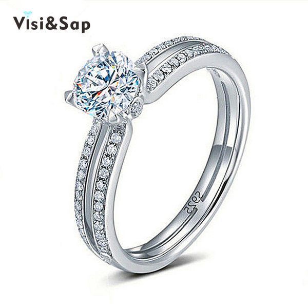 eleple elegant iceout full stone ring engagement wedding rings for women romantic accessories wholesale jewelry vsr039, Silver
eleple elegant iceout full stone ring engagement wedding rings for women romantic accessories wholesale jewelry vsr039, Silver