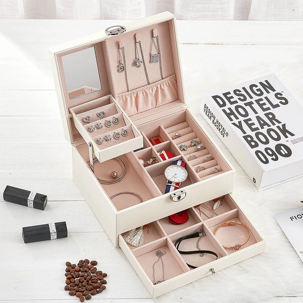juelee multi-function storage box leather jewelry box multi-layer large-capacity jewelry organizer joyeros organizador porta jo, Black;white
juelee multi-function storage box leather jewelry box multi-layer large-capacity jewelry organizer joyeros organizador porta jo, Black;white