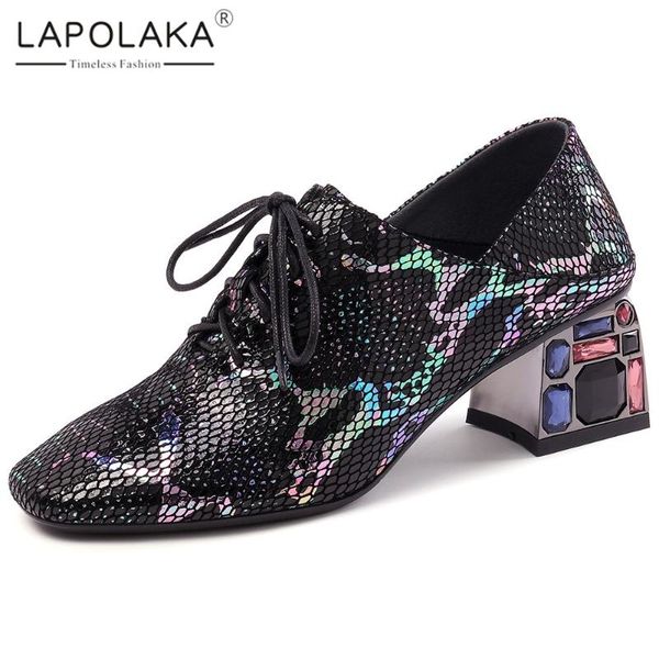 lapolaka new arrivals genuine leather square heels mix color shoes woman pumps female lace up crystal spring pumps women, Black
lapolaka new arrivals genuine leather square heels mix color shoes woman pumps female lace up crystal spring pumps women, Black
