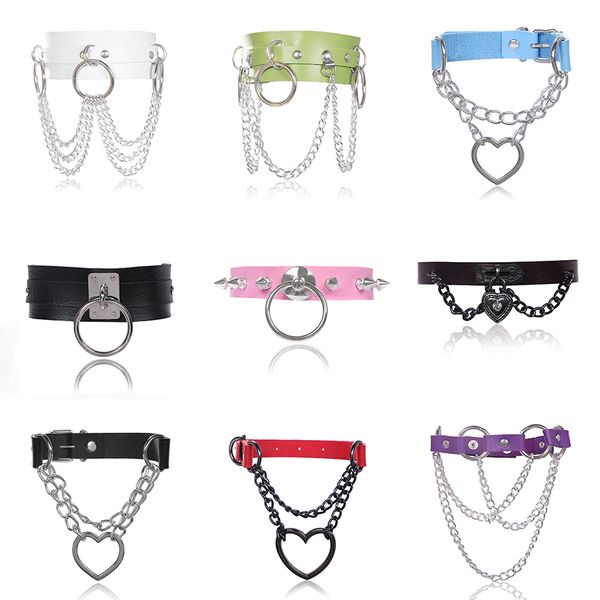 fashion gothic luxury necklace link chain stretchable force choker leather necklaces charms neckless for women wedding jewelry, Golden;silver
fashion gothic luxury necklace link chain stretchable force choker leather necklaces charms neckless for women wedding jewelry, Golden;silver