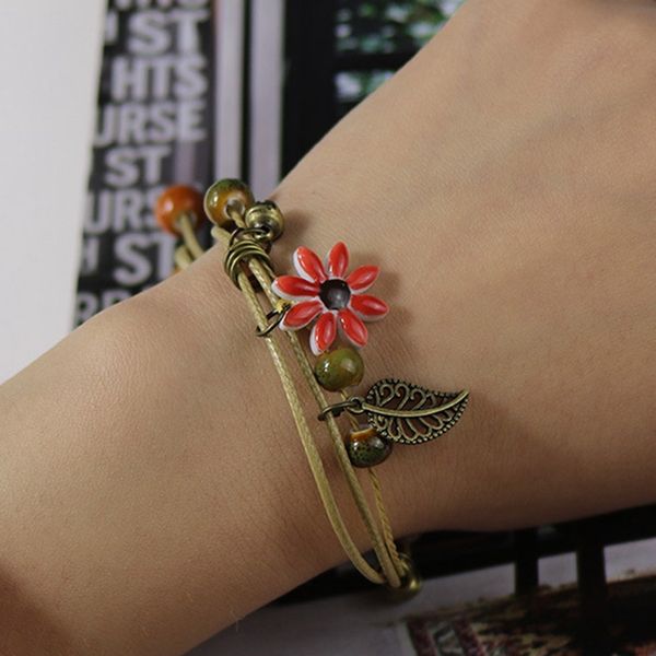 ceramic hand made women`s flower leaf retro bracelet diy bracelets for women girl gift jewelry wholesale, Black
ceramic hand made women`s flower leaf retro bracelet diy bracelets for women girl gift jewelry wholesale, Black