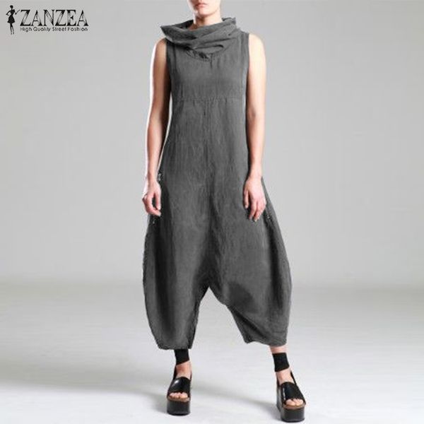 2020 plus size zanzea summer women solid turtleneck sleeveless cotton linen jumpsuits harem overalls pants drop crotch rompers, Black;white
2020 plus size zanzea summer women solid turtleneck sleeveless cotton linen jumpsuits harem overalls pants drop crotch rompers, Black;white