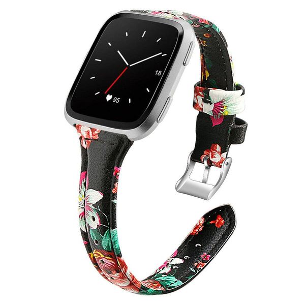 leather flower smart watch band strap replacement wristband for versa, Black;brown
leather flower smart watch band strap replacement wristband for versa, Black;brown