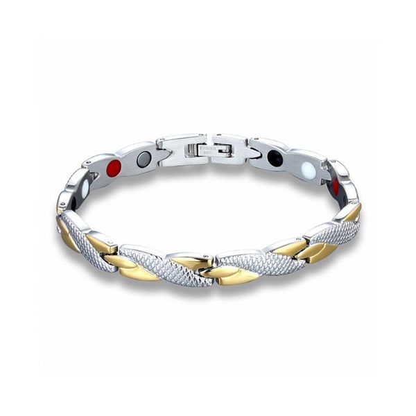 new arrival women health bracelet titanium steel energy magnetic stone classic bracelet, Black
new arrival women health bracelet titanium steel energy magnetic stone classic bracelet, Black