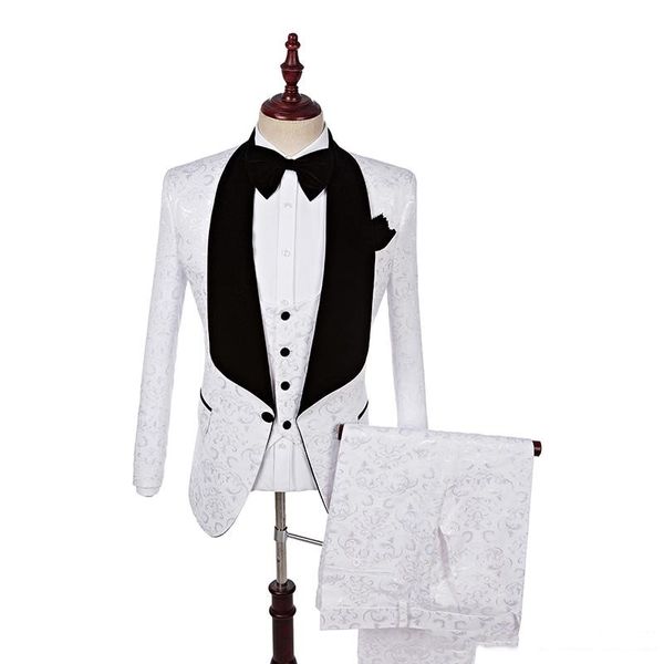 white jacquard wedding tuxedos slim fit suits for men groomsmen suit three pieces prom formal suits (jacket+pants+vest+tie) 032, Black;gray
white jacquard wedding tuxedos slim fit suits for men groomsmen suit three pieces prom formal suits (jacket+pants+vest+tie) 032, Black;gray