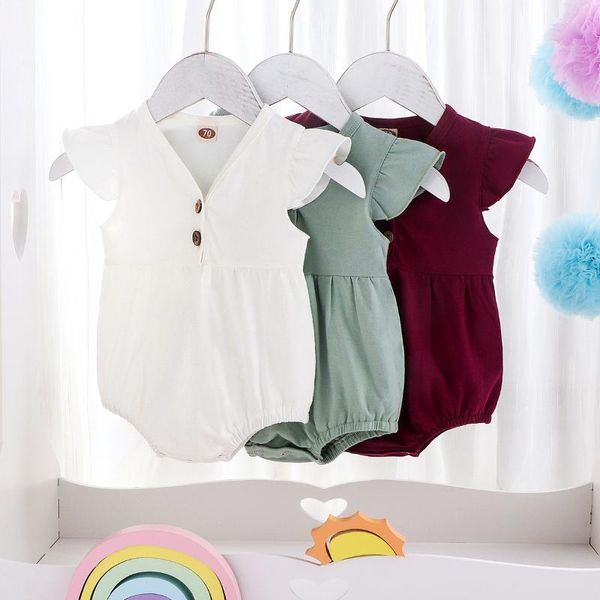 0-24m infant baby girls boys bodysuits ruffles short sleeve solid v neck button jumpsuits casual outfits, Blue
0-24m infant baby girls boys bodysuits ruffles short sleeve solid v neck button jumpsuits casual outfits, Blue
