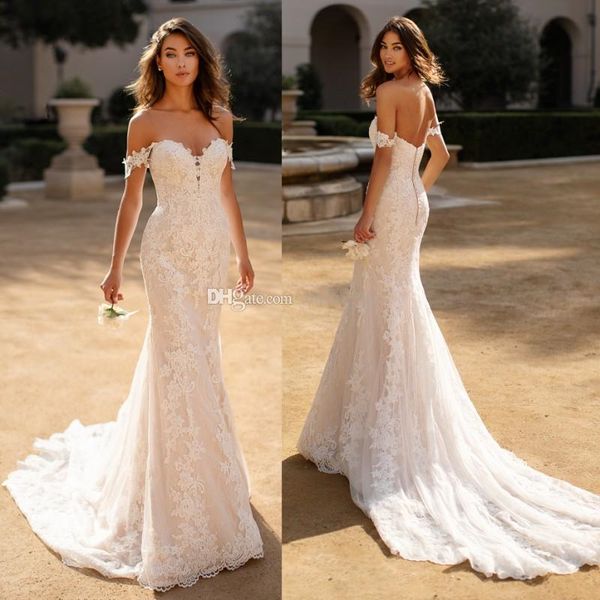 berta mermaid lace backless wedding dresses off the shoulder bridal gowns sweep train plus size trumpet vestido de novia, White
berta mermaid lace backless wedding dresses off the shoulder bridal gowns sweep train plus size trumpet vestido de novia, White