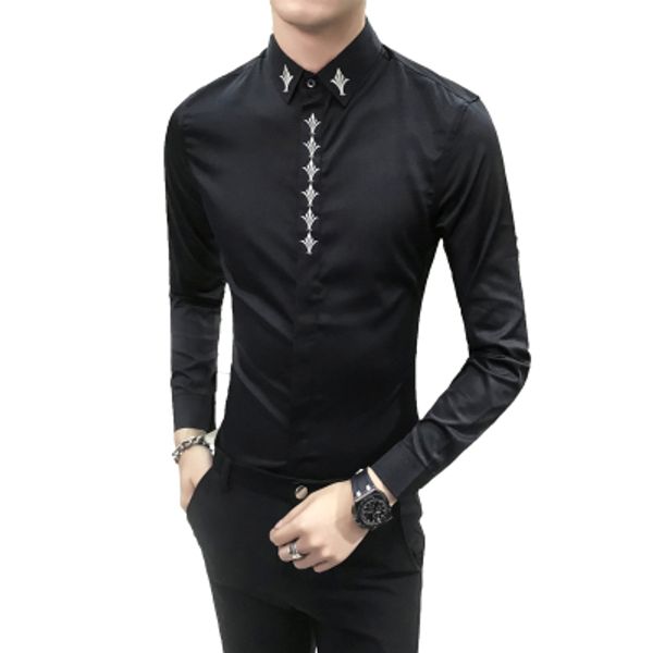 social slim tuxedo shirt men's baroque shirt lapel print club clothing wedding dress shirt retro xxxl, White;black
social slim tuxedo shirt men's baroque shirt lapel print club clothing wedding dress shirt retro xxxl, White;black