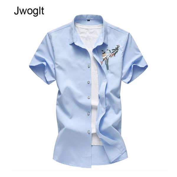 men's casual shirts 45kg-120kg summer fashion bird embroidery short sleeve white black shirt 5xl 6xl 7xl 
men's casual shirts 45kg-120kg summer fashion bird embroidery short sleeve white black shirt 5xl 6xl 7xl