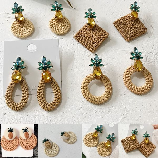 designer women earrings weave rattan wicker summer earrings floral geometric big circle eaings crystal pineapple 2019 fashion jewelry, Golden;silver
designer women earrings weave rattan wicker summer earrings floral geometric big circle eaings crystal pineapple 2019 fashion jewelry, Golden;silver