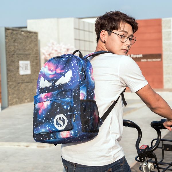 new fashion luminous student schoolbags anime cartoon starry sky printing school backpack men usb anti-theft travel mochila
new fashion luminous student schoolbags anime cartoon starry sky printing school backpack men usb anti-theft travel mochila