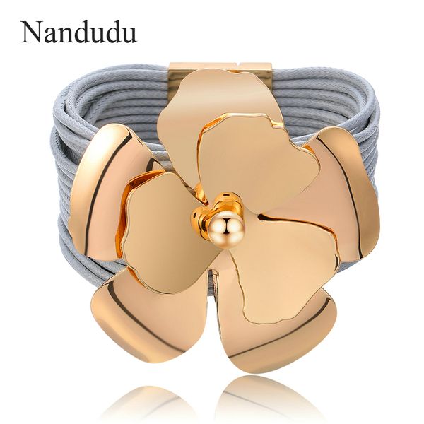 nandudu new fashion 100% genuine braided leather bracelet women magnetic clasps charm flower bracelets pulseras b1099, Golden;silver
nandudu new fashion 100% genuine braided leather bracelet women magnetic clasps charm flower bracelets pulseras b1099, Golden;silver
