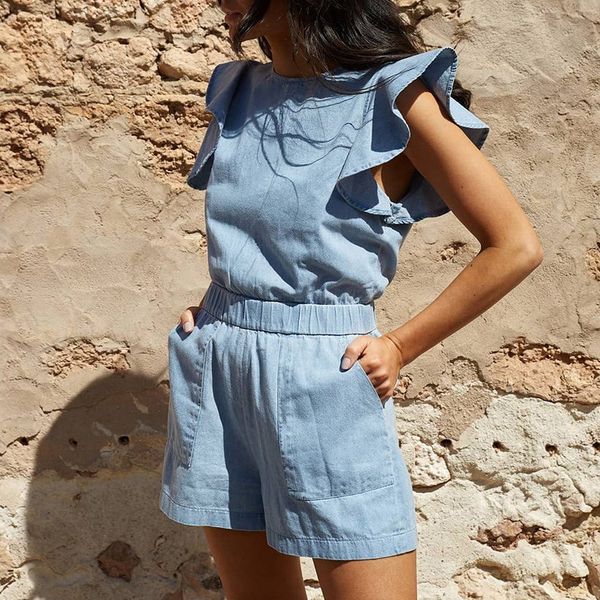 2019 casual high street jean short jumpsuit women summer ruffle high waist rompers girl holiday beach jumpsuit, Black;white
2019 casual high street jean short jumpsuit women summer ruffle high waist rompers girl holiday beach jumpsuit, Black;white