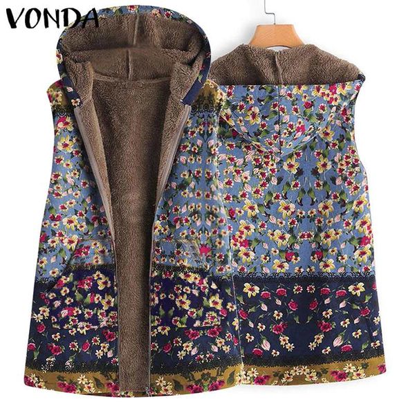 vonda plus size 100% cotton women's winter coats floral print thick jackets autumn female sleeveless hooded warm outerwear, Black;brown
vonda plus size 100% cotton women's winter coats floral print thick jackets autumn female sleeveless hooded warm outerwear, Black;brown