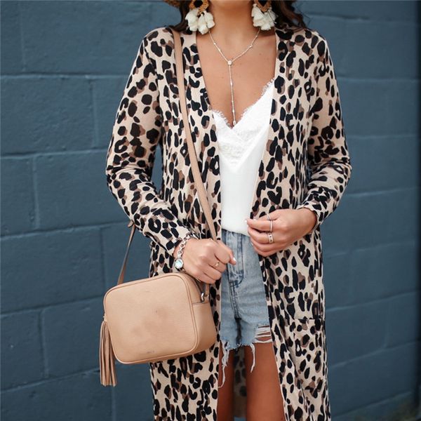2019 casual leopard cardigans coats women autumn thin long sleeve animal print long cardigan open stitch outerwear for female, Tan;black
2019 casual leopard cardigans coats women autumn thin long sleeve animal print long cardigan open stitch outerwear for female, Tan;black