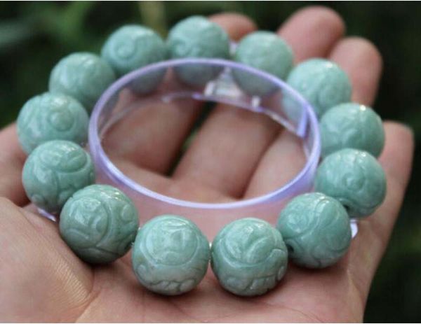 natural beautiful certified green hand-carved 13 beads gems bracelet bangle, Black
natural beautiful certified green hand-carved 13 beads gems bracelet bangle, Black