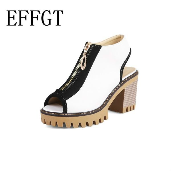effgt 2019 new style women sandals peep toe summer shoes mixed colors zipper high heels platform shoes woman dress k51, Black
effgt 2019 new style women sandals peep toe summer shoes mixed colors zipper high heels platform shoes woman dress k51, Black