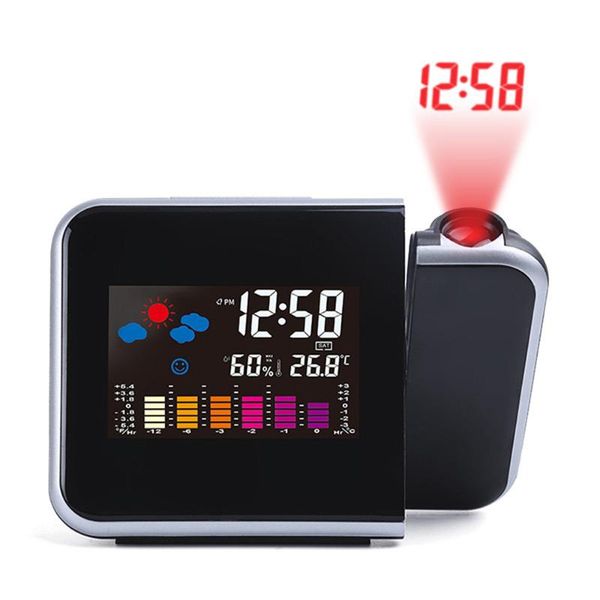 alarm clock with weather station calendar date display 7colors changing snooze led projection digital clock
alarm clock with weather station calendar date display 7colors changing snooze led projection digital clock