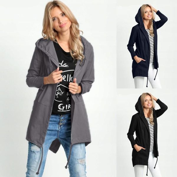 women's jackets womens long jacket and coats nice autumn casual solid slim full sleeve waterproof pocket basical hooded coat, Black;brown
women's jackets womens long jacket and coats nice autumn casual solid slim full sleeve waterproof pocket basical hooded coat, Black;brown