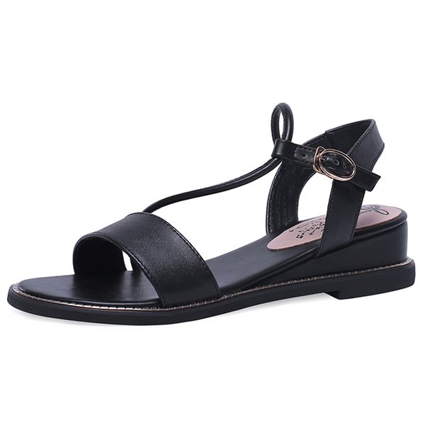 plus size 31-43 fashion wedges sandals woman genuine leather summer shoes buckle solid color female casual sandals 2019, Black
plus size 31-43 fashion wedges sandals woman genuine leather summer shoes buckle solid color female casual sandals 2019, Black