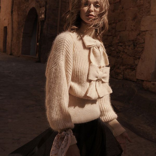 boho inspired resistance batwing bow sweater women long sleeve mohair pullovers sweaters high neck fashion jumpers 2019 winter, White;black
boho inspired resistance batwing bow sweater women long sleeve mohair pullovers sweaters high neck fashion jumpers 2019 winter, White;black