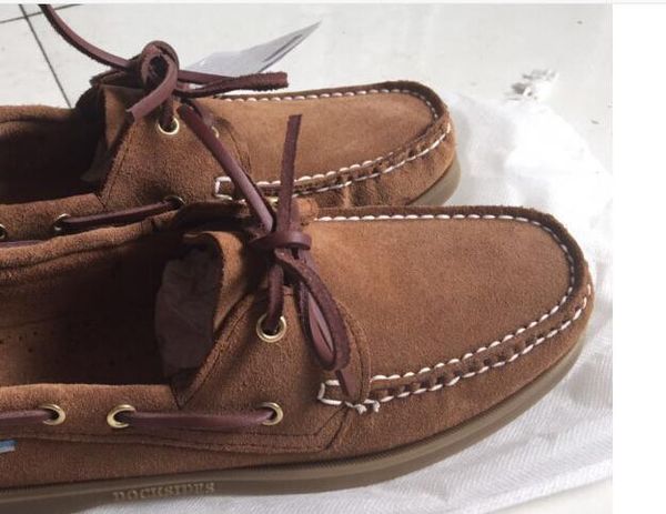 wholesale men suede sider loafers boat shoes men blue suede boat handmade loafers leather shoes casual shoes big 8dgh, Black