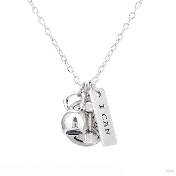 pretty dumbbell necklace barbell gym sport fitness weight necklaces beautifully jewelry sports belief power charm necklace, Silver
pretty dumbbell necklace barbell gym sport fitness weight necklaces beautifully jewelry sports belief power charm necklace, Silver