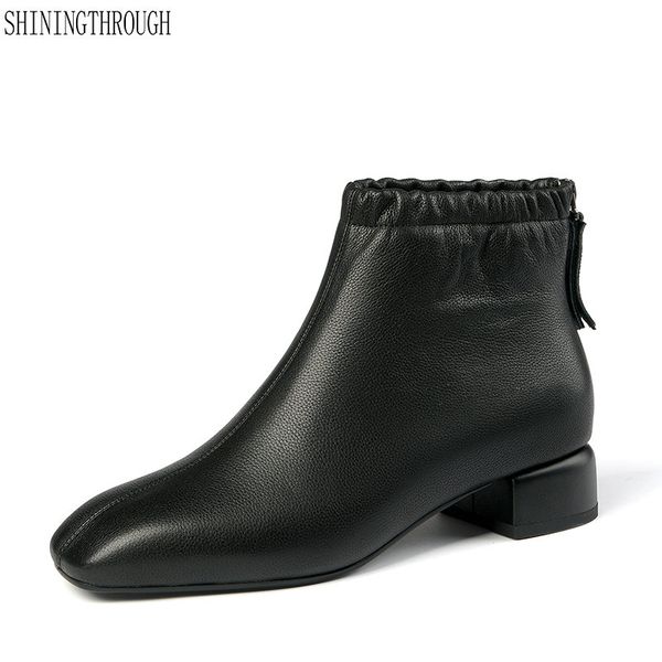 boots women ankle boots autumn winter genuine leather fashion round toe basic vintage shoes woman, Black
boots women ankle boots autumn winter genuine leather fashion round toe basic vintage shoes woman, Black