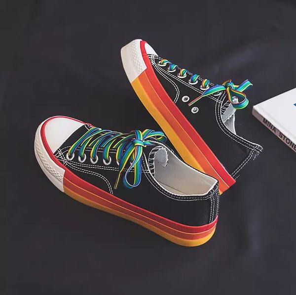 2019 casual shoes mens for womens canvas rainbow shoes comfortable jogging hiking women sports shoes size 36-44, Black
2019 casual shoes mens for womens canvas rainbow shoes comfortable jogging hiking women sports shoes size 36-44, Black