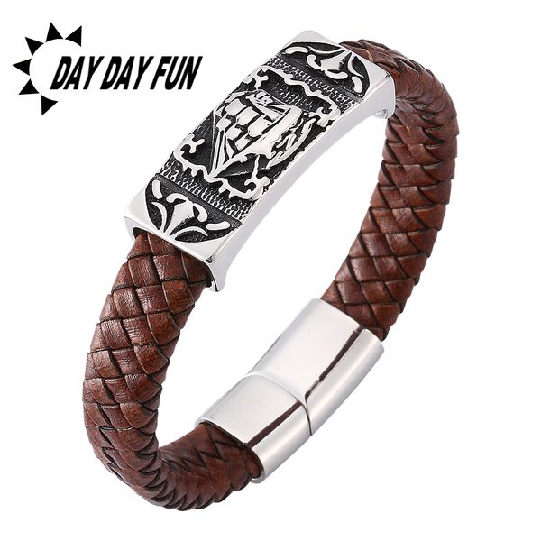 brown braided leather bracelet men s.steel magnetic buckle vintage leather rock jewelry accessories punk bangles e0165, White
brown braided leather bracelet men s.steel magnetic buckle vintage leather rock jewelry accessories punk bangles e0165, White