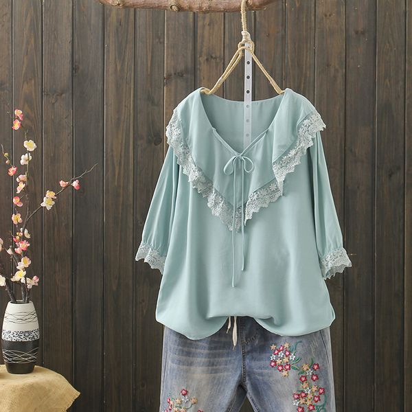 kyqiao сладкая лолита рубашка blusas mulher elegantes женщины лето богемный кружевной воротник с бантом белый желтый синий сплошная блузка, White
kyqiao сладкая лолита рубашка blusas mulher elegantes женщины лето богемный кружевной воротник с бантом белый желтый синий сплошная блузка, White