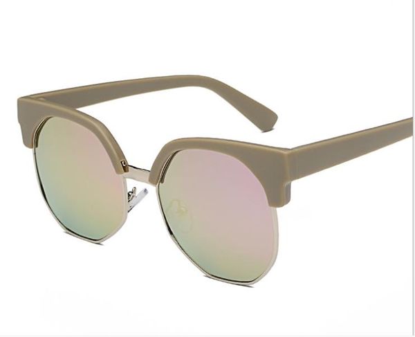glasses irregular round half frame sunglasses female big square glasses, White;black
glasses irregular round half frame sunglasses female big square glasses, White;black