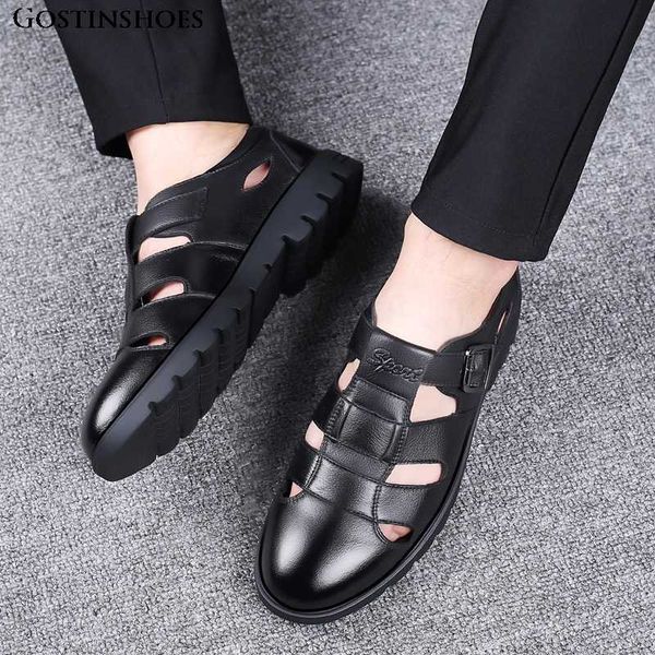 men sandals genuine leather shoes men outdoor casual leather sandals for beach shoes roman size 38-47, Black
men sandals genuine leather shoes men outdoor casual leather sandals for beach shoes roman size 38-47, Black