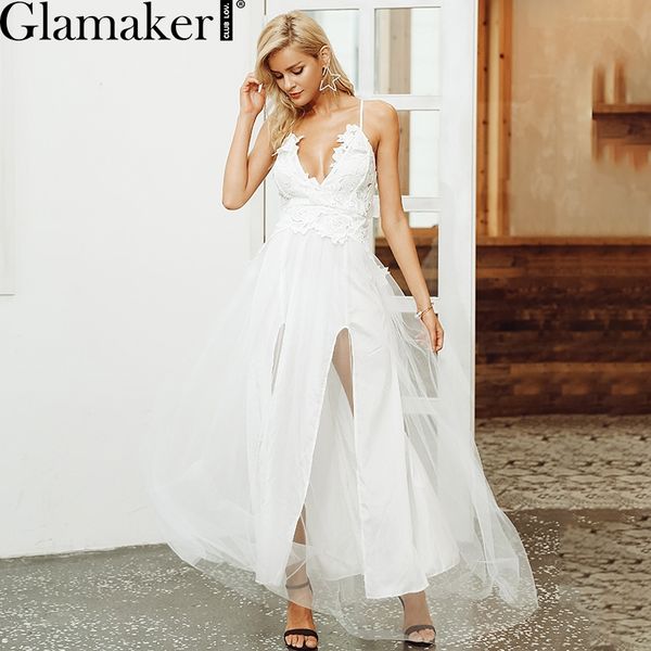 glamaker lace transparent mesh split sundress women v neck bodycon maxi dress elegant spring party female clothing vestido, Black;gray
glamaker lace transparent mesh split sundress women v neck bodycon maxi dress elegant spring party female clothing vestido, Black;gray