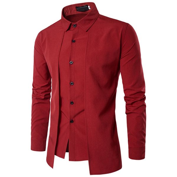 men shirt fashion brand fake two pieces dress shirt long sleeve slim fit male shirts 2018 casual mens clothes camisa masculina, White;black
men shirt fashion brand fake two pieces dress shirt long sleeve slim fit male shirts 2018 casual mens clothes camisa masculina, White;black