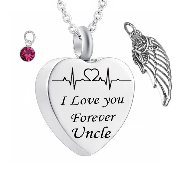 electrocardiogram shape cremation birthstone jewelry for ashes keepsake angel wings stainless steel urn locket for uncle, Silver
electrocardiogram shape cremation birthstone jewelry for ashes keepsake angel wings stainless steel urn locket for uncle, Silver