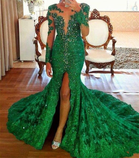 high split emerald beading evening dresses long sleeves vestido de fiesta 2019 new lace prom gown customize made vestidos de novia, Black;red
high split emerald beading evening dresses long sleeves vestido de fiesta 2019 new lace prom gown customize made vestidos de novia, Black;red